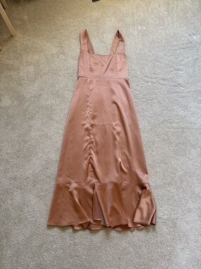 Show Me Your MuMu Satin Midi Dress in Bronze